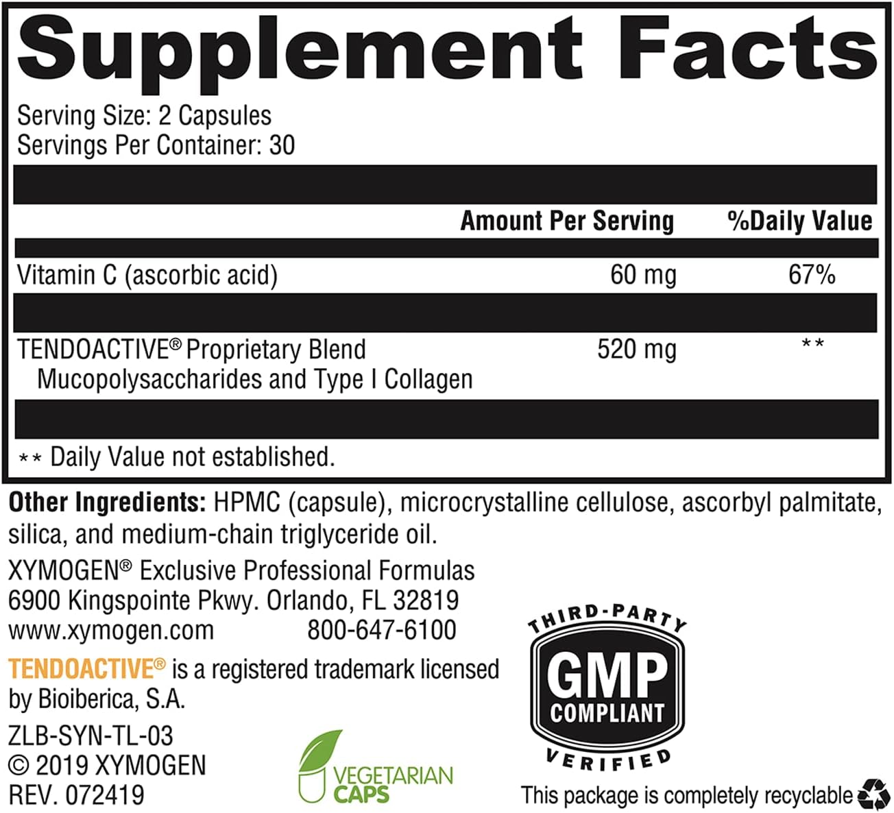 SynovX® Tendon & Ligament 60 Capsules