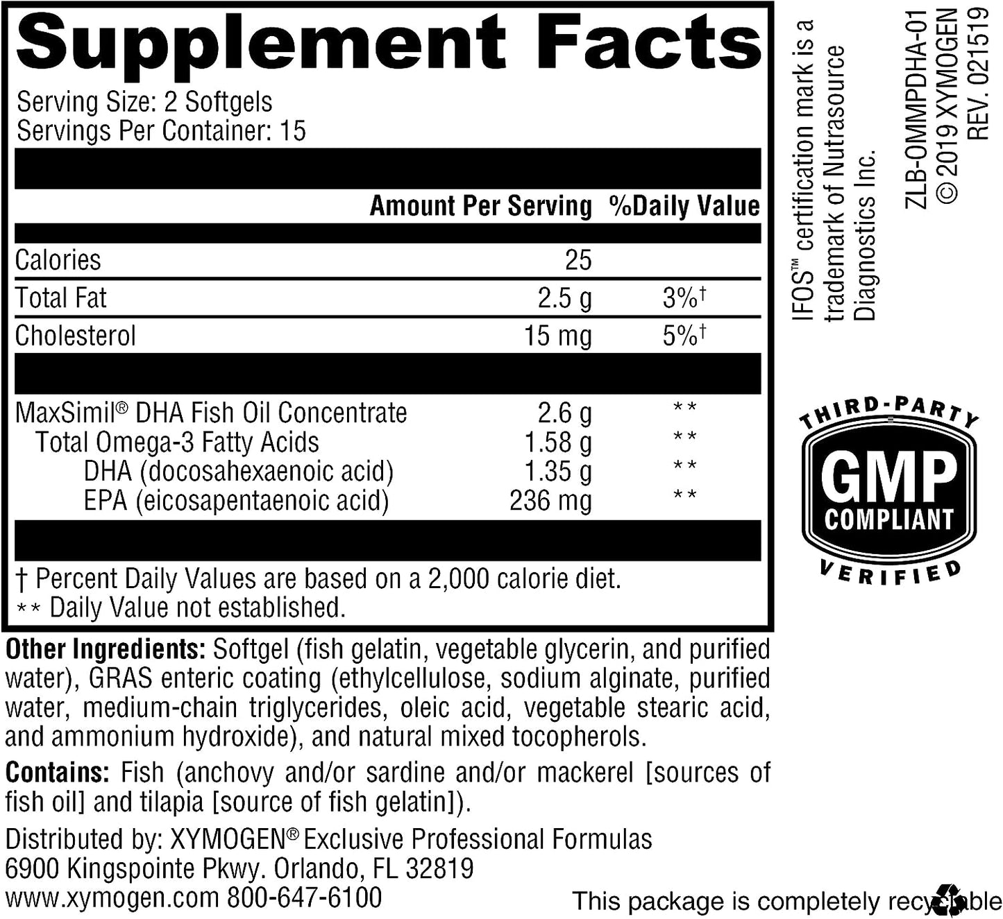 Omega MonoPure® DHA EC 30 Softgels