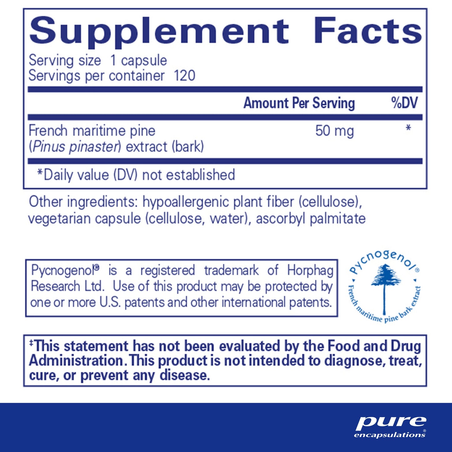 Pycnogenol® 50 mg.