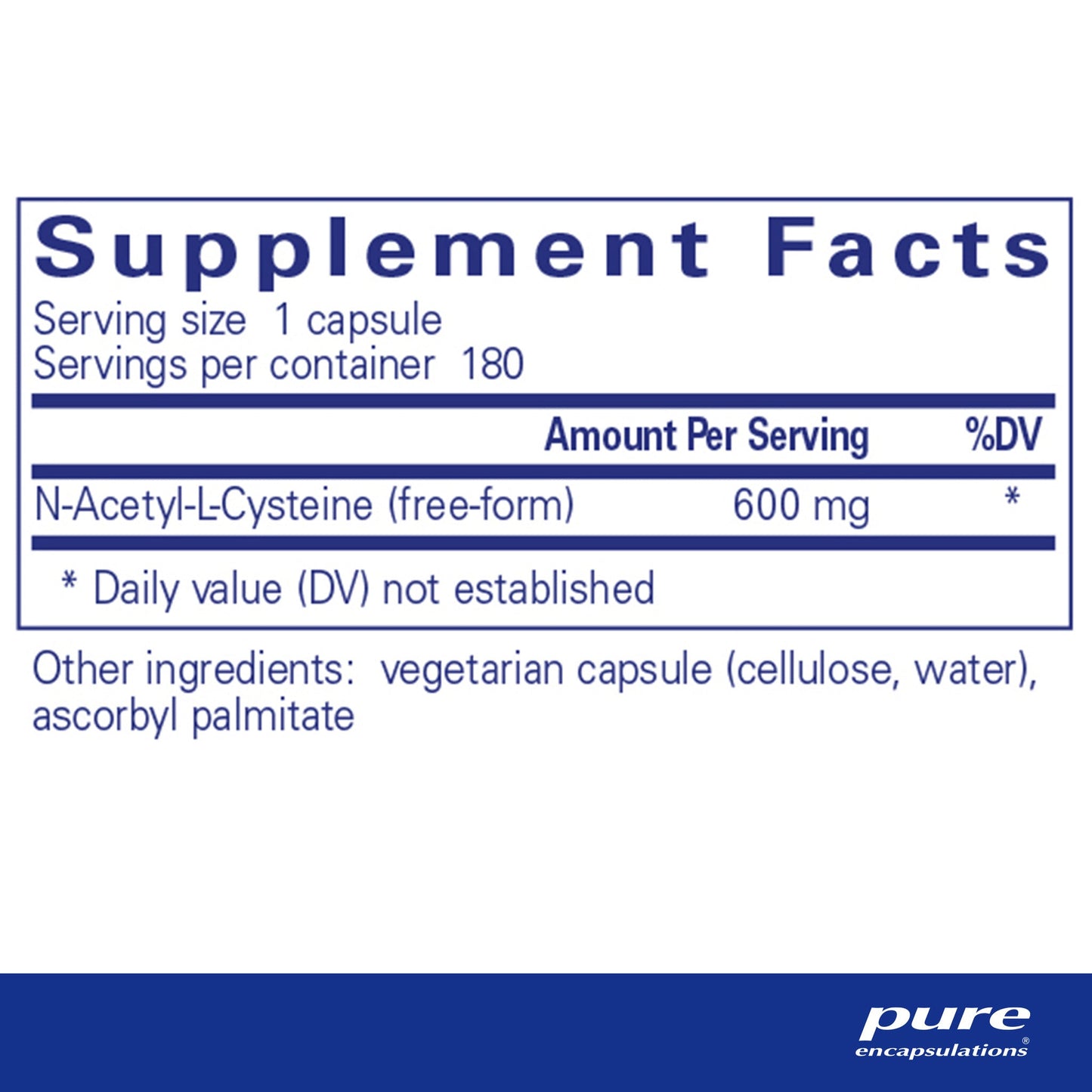 NAC (N Acetyl l Cysteine) 600 mg.