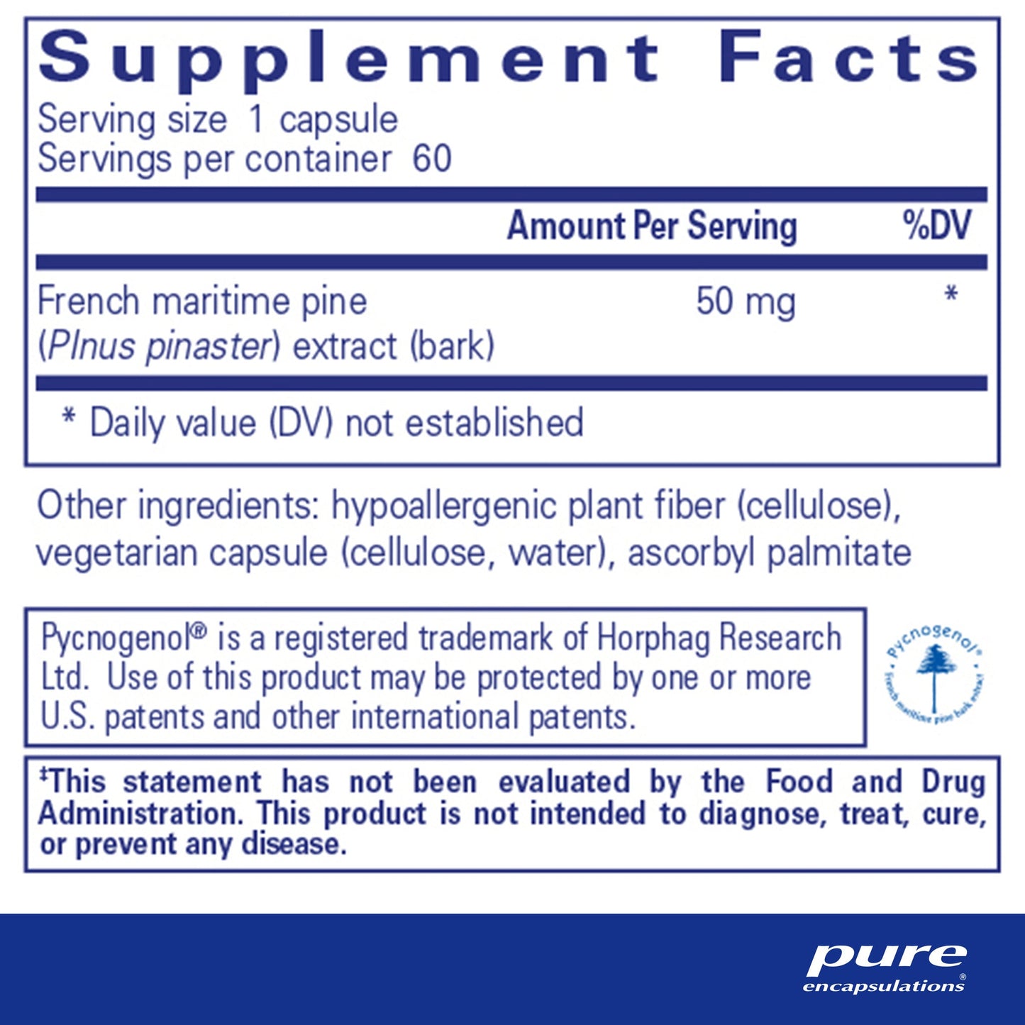 Pycnogenol® 50 mg.