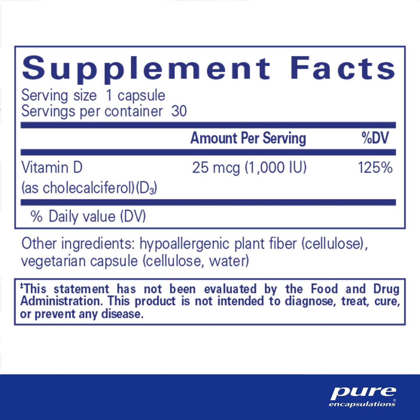 Vitamin D3 25 mcg (1,000 IU)